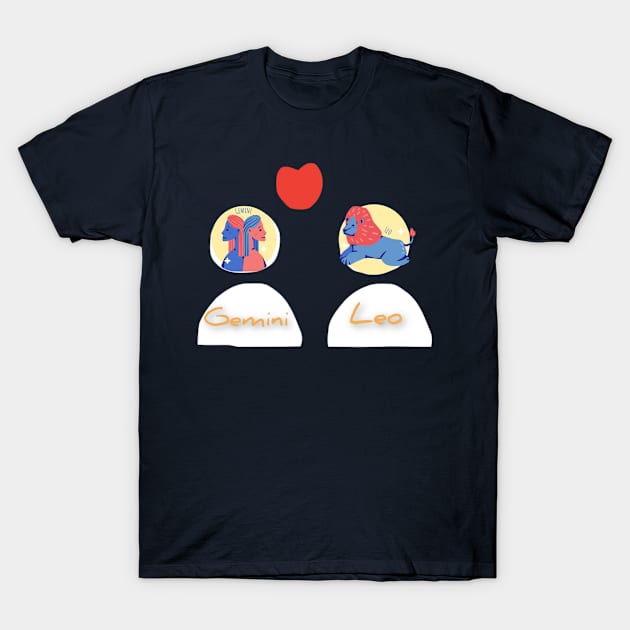 Gemini Loves Leo T-Shirt by CMHandymade